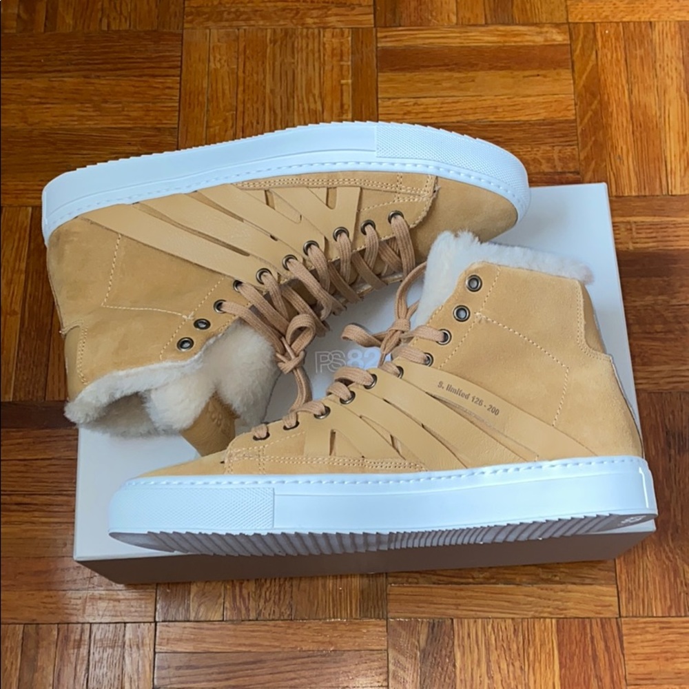PS821 Limited Edition Camel Shearling High-tops - Picture 3 of 6